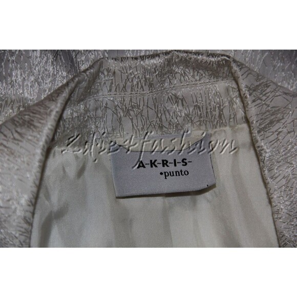 $1600 AKRIS Punto Ivory Off White Textured Raised Fitted Jacket 6 - Picture 7 of 7